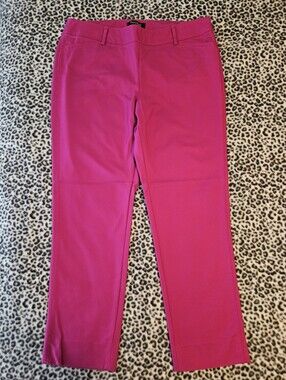 WHBM Perfect Form Slim Ankle Magenta Pink Side Zip Dress Pants, Size 10R, EUC